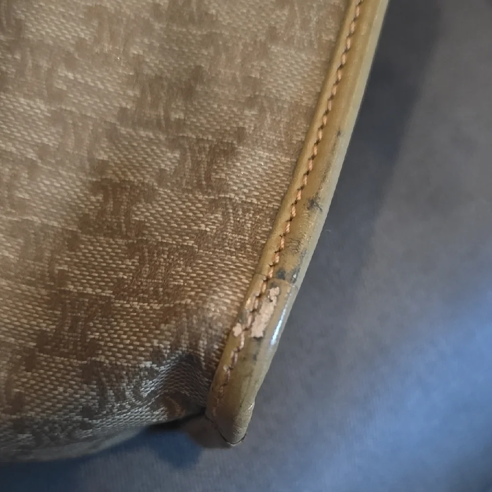 Celine Brown and Tan Clutch Bag with Leather Trim *FINAL PRICE* - Picture 11 of 13